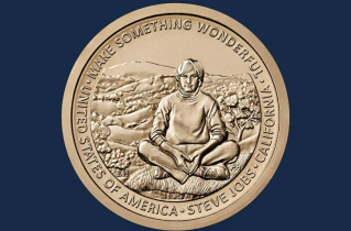 এক ডলারের কয়েনে স্টিভ জবসের ছবি এক ডলারের কয়েনে স্টিভ জবসের ছবি