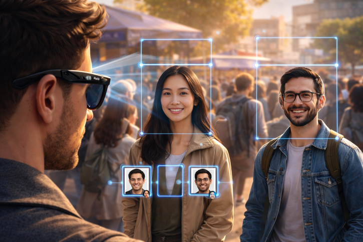 স্মার্ট চশমায় চেহারা শনাক্তকরণ প্রযুক্তি যোগের ভাবনা মেটার